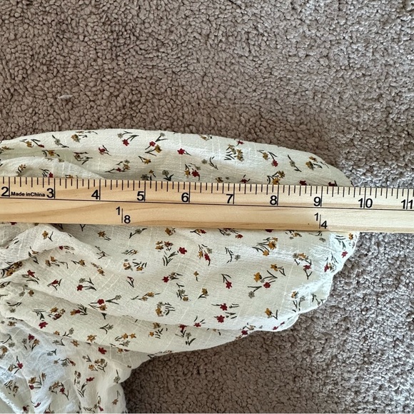 Princess Polly Smocked Floral Puff Sleeve Crop Top Cottagecore Peasant XS - Picture 8 of 9